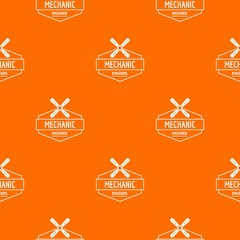 Poster - Mechanic engine pattern vector orange for any web design best