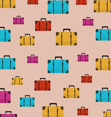 Canvas Print - Travel suitcase pattern background