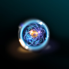 Wall Mural - atomic particle 3d illustration