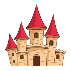 Wall Mural - big medieval castle icon cartoon