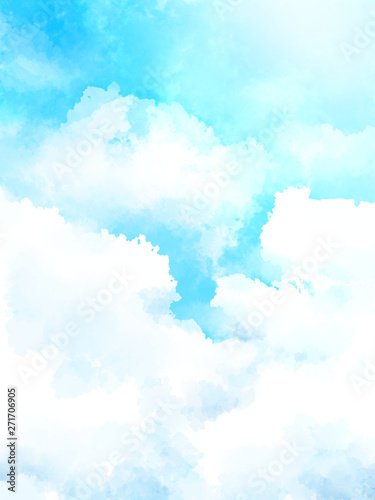 青空と雲の背景素材 縦02 Stock Illustration Adobe Stock