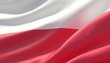 Waved highly detailed close-up flag of Poland. 3D illustration.
