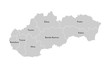 © Olli - Vector isolated illustration of simplified administrative map of Slovakia. Borders and names of the provinces (regions). Grey silhouettes. White outline
