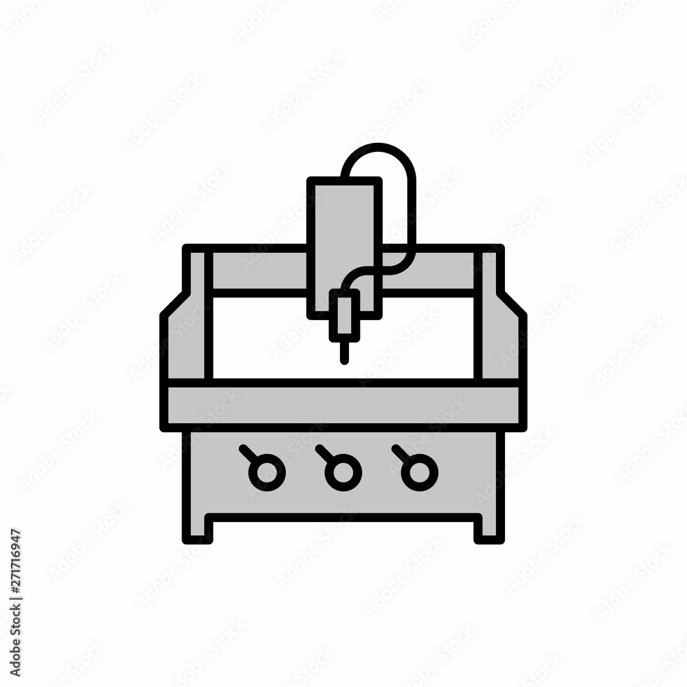 CNC machinery. Computer numerical control icon. Vector mashin-tool ...