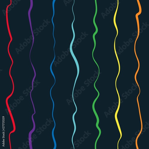 Vector Abstract Seamless Rainbow Colors Wave Swirl Pattern Fantasy Modern Background With Hand Drawn Vertical Waves Graphic Backdrop On Black Background As Kids Design Print Textile Lgbt Concept Buy This Stock Seamless pattern can be used for wallpaper, pattern fills, web page background, surface textures. adobe stock