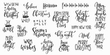 Christmas New Year Lettering Typography Set
