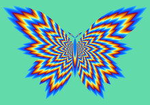 Fire Butterfly. Optical Illusion Of Movement.
