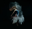 © Wisky - Female dancer jumping in cloud of dust