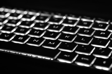 Poster - Beautiful colorful modern keyboard with white backlight