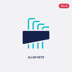 Poster - two color allen keys vector icon from construction and tools concept. isolated blue allen keys vector sign symbol can be use for web, mobile and logo. eps 10