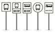 Set of white bus stop signs vector ESP10