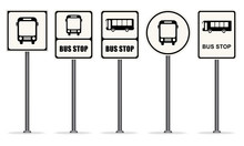 Set Of White Bus Stop Signs Vector ESP10
