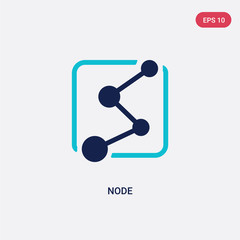 Poster - two color node vector icon from cryptocurrency economy concept. isolated blue node vector sign symbo