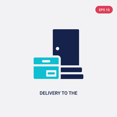 two color delivery to the door vector icon from delivery and logistics concept. isolated blue delivery to the door vector sign symbol can be use for web, mobile and logo. eps 10