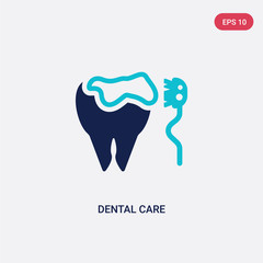 two color dental care vector icon from dentist concept. isolated blue dental care vector sign symbol can be use for web, mobile and logo. eps 10