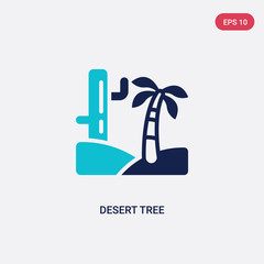 Wall Mural - two color desert tree vector icon from desert concept. isolated blue desert tree vector sign symbol can be use for web, mobile and logo. eps 10