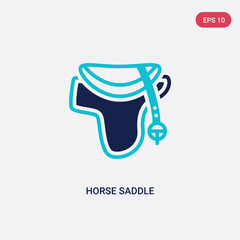 two color horse saddle vector icon from desert concept. isolated blue horse saddle vector sign symbol can be use for web, mobile and logo. eps 10