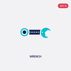 two color wrench vector icon from electrian connections concept. isolated blue wrench vector sign symbol can be use for web, mobile and logo. eps 10