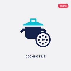 two color cooking time vector icon from fast food concept. isolated blue cooking time vector sign symbol can be use for web, mobile and logo. eps 10