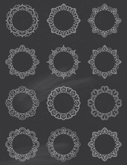 Wall Mural - Chalkboard Mandala Circle Frame set