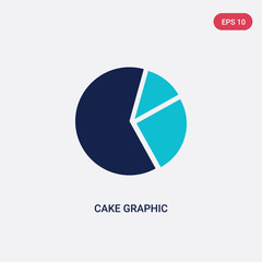 Poster - two color cake graphic vector icon from food concept. isolated blue cake graphic vector sign symbol 