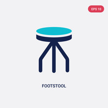 Two Color Footstool Vector Icon From Furniture And Household Concept. Isolated Blue Footstool Vector Sign Symbol Can Be Use For Web, Mobile And Logo. Eps 10