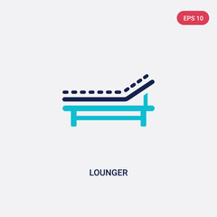 Wall Mural - two color lounger vector icon from furniture and household concept. isolated blue lounger vector sign symbol can be use for web, mobile and logo. eps 10