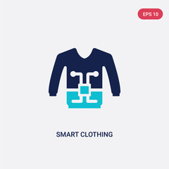 Poster - two color smart clothing vector icon from future technology concept. isolated blue smart clothing ve