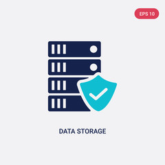 Wall Mural - two color data storage vector icon from gdpr concept. isolated blue data storage vector sign symbol can be use for web, mobile and logo. eps 10