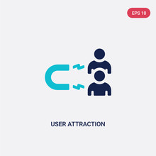 Two Color User Attraction Vector Icon From General Concept. Isolated Blue User Attraction Vector Sign Symbol Can Be Use For Web, Mobile And Logo. Eps 10