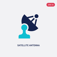 Wall Mural - two color satellite antenna vector icon from general concept. isolated blue satellite antenna vector sign symbol can be use for web, mobile and logo. eps 10