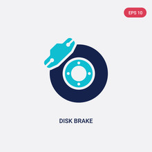 Two Color Disk Brake Vector Icon From General-1 Concept. Isolated Blue Disk Brake Vector Sign Symbol Can Be Use For Web, Mobile And Logo. Eps 10