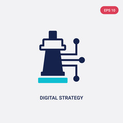 Wall Mural - two color digital strategy vector icon from general-1 concept. isolated blue digital strategy vector sign symbol can be use for web, mobile and logo. eps 10