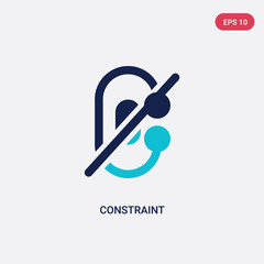 Poster - two color constraint vector icon from geometric figure concept. isolated blue constraint vector sign