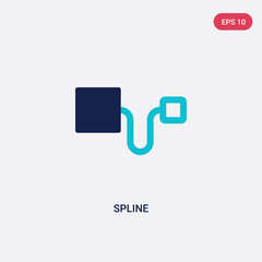 two color spline vector icon from geometry concept. isolated blue spline vector sign symbol can be use for web, mobile and logo. eps 10