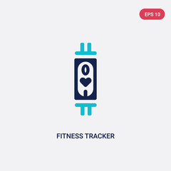 Poster - two color fitness tracker vector icon from gym and fitness concept. isolated blue fitness tracker ve