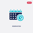two color reservation vector icon from hotel and restaurant concept. isolated blue reservation vector sign symbol can be use for web, mobile and logo. eps 10