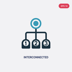 Poster - two color interconnected vector icon from infographics concept. isolated blue interconnected vector 
