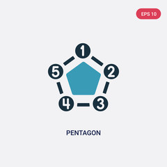 two color pentagon vector icon from infographics concept. isolated blue pentagon vector sign symbol can be use for web, mobile and logo. eps 10