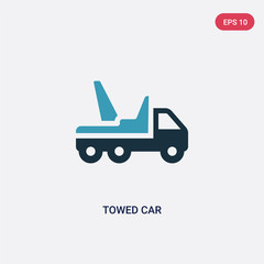 Wall Mural - two color towed car vector icon from insurance concept. isolated blue towed car vector sign symbol can be use for web, mobile and logo. eps 10