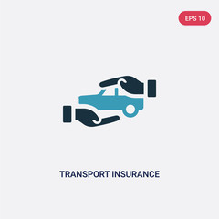 two color transport insurance vector icon from insurance concept. isolated blue transport insurance vector sign symbol can be use for web, mobile and logo. eps 10