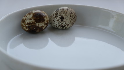 Wall Mural - quail eggs, yolk, tomato,