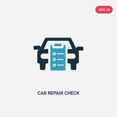 Wall Mural - two color car repair check list vector icon from mechanicons concept. isolated blue car repair check list vector sign symbol can be use for web, mobile and logo. eps 10