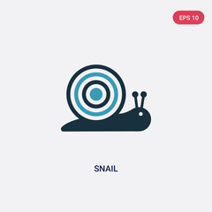 two color snail vector icon from nature concept. isolated blue snail vector sign symbol can be use for web, mobile and logo. eps 10