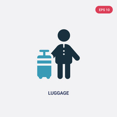 Wall Mural - two color luggage vector icon from people concept. isolated blue luggage vector sign symbol can be use for web, mobile and logo. eps 10