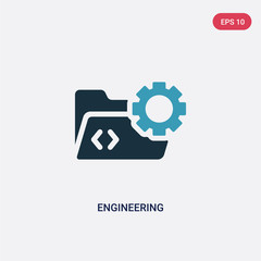 two color engineering vector icon from programming concept. isolated blue engineering vector sign symbol can be use for web, mobile and logo. eps 10