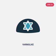 two color yarmulke vector icon from religion-2 concept. isolated blue yarmulke vector sign symbol can be use for web, mobile and logo. eps 10