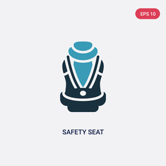 two color safety seat vector icon from security concept. isolated blue safety seat vector sign symbol can be use for web, mobile and logo. eps 10