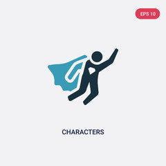 Wall Mural - two color characters vector icon from shapes concept. isolated blue characters vector sign symbol can be use for web, mobile and logo. eps 10