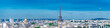     Paris, panorama of the Eiffel tower, with the Seine and bridges, and the most famous monuments 